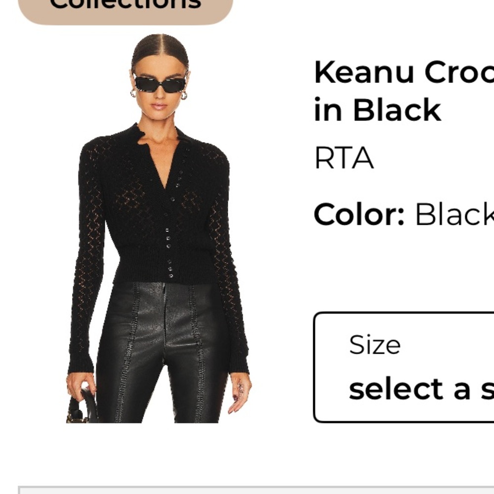 RtA Black Cable Knit Cardigan